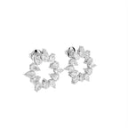 14K White Gold Pear Diamond Earrings — 3D VIEW