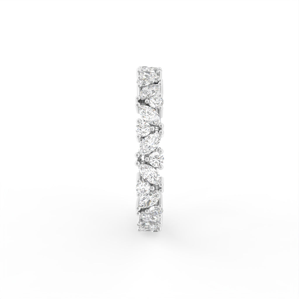18K Full Eternity Marquise Diamond Ring — SIDE
