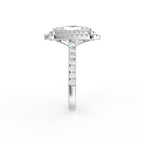 18K White Gold Halo Radiant Diamond Engagement Ring — SIDE