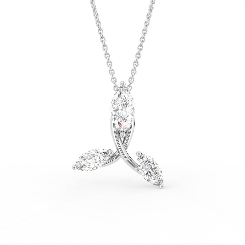 18K Floral Diamond Pendant — FRONT