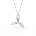 18K Floral Diamond Pendant — FRONT