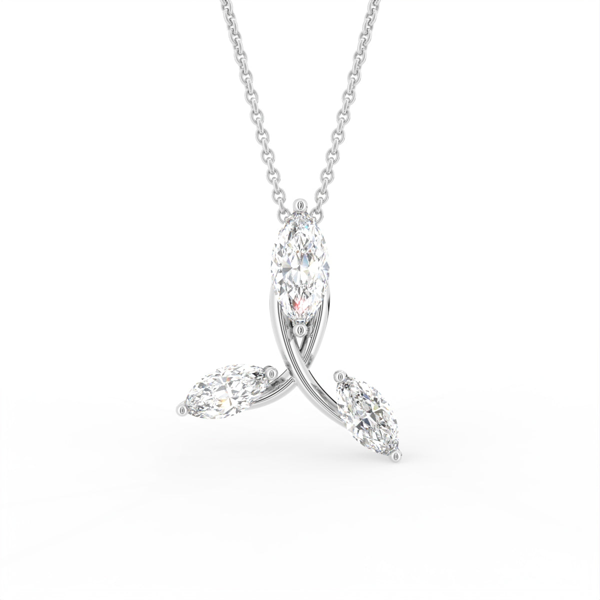 18K Floral Diamond Pendant — FRONT