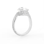 18K White Gold Pear Solitaire Diamond Ring — 3D VIEW