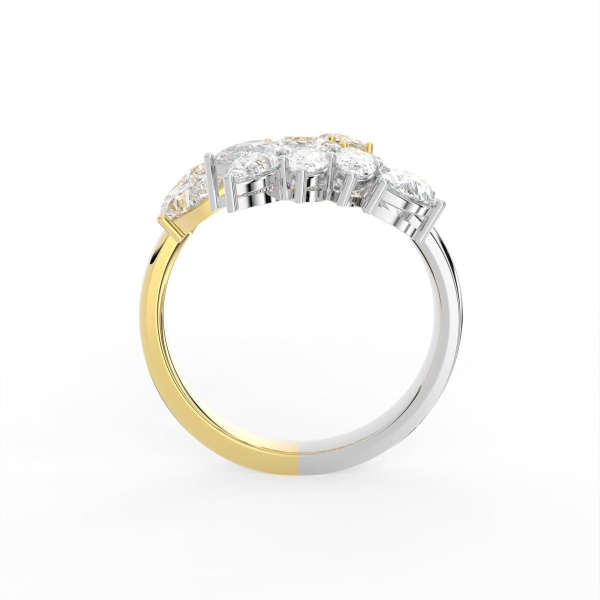 Sterling Silver Diamond Ring — FRONT/BACK