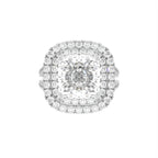 18K Halo Cushion Diamond Engagement Ring — TOP