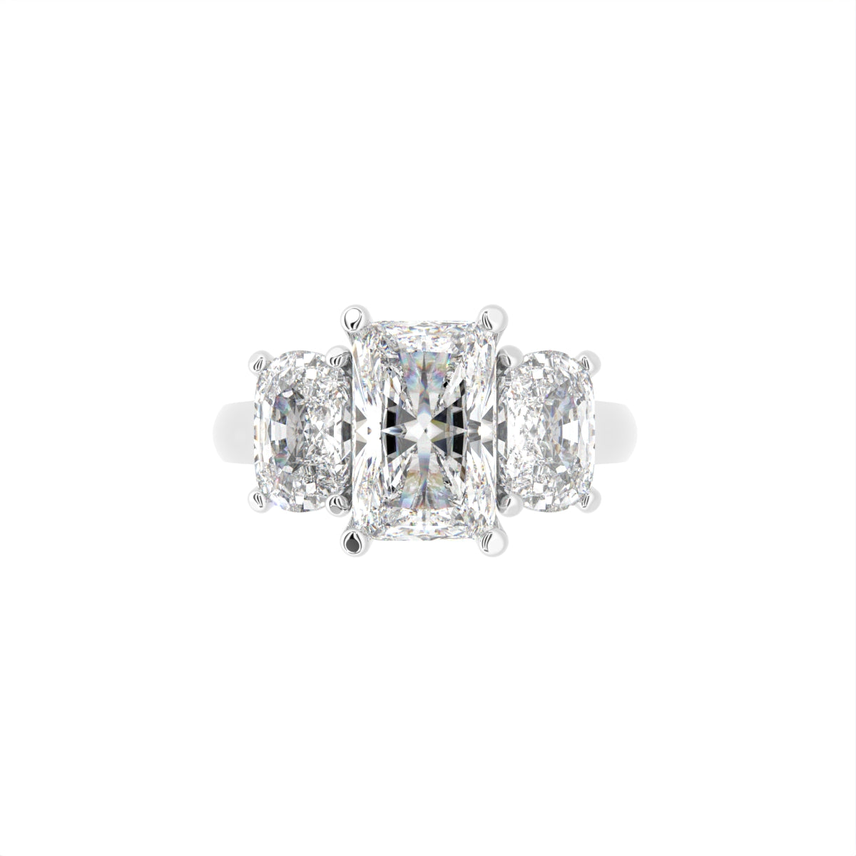 18K Trilogy Diamond Engagement Ring — TOP
