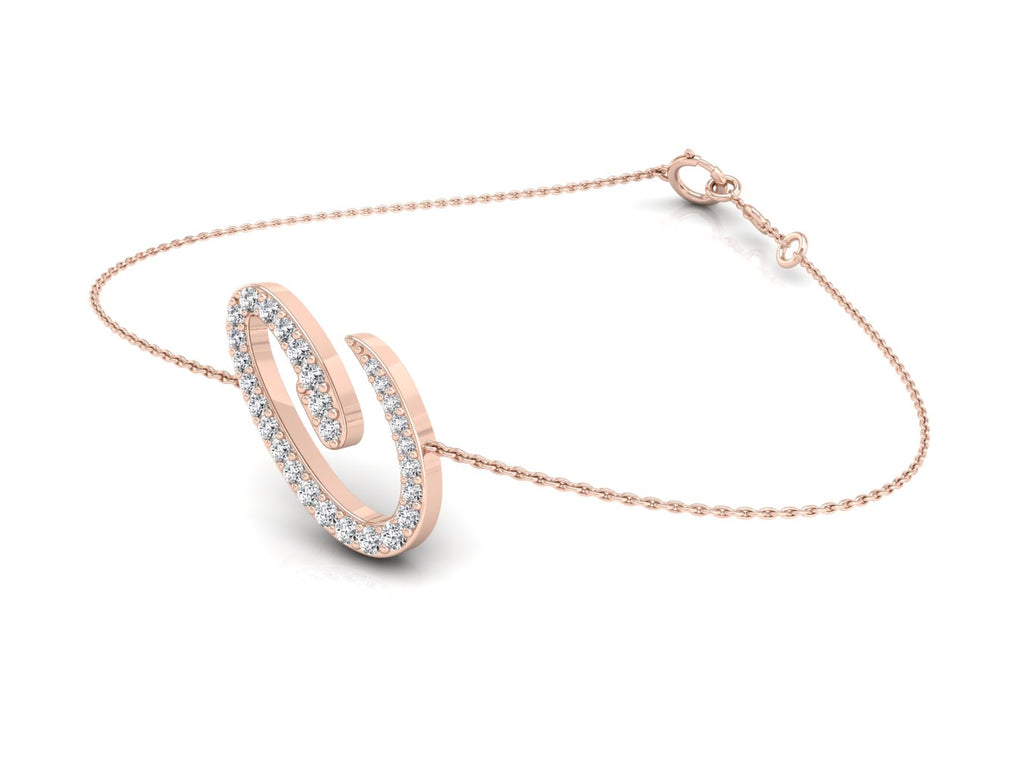 18K Alphabet Diamond Bracelet — 3D VIEW