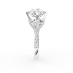 18K Solitaire Round Diamond Engagement Ring — SIDE