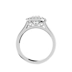 18K Halo Round Diamond Ring — FRONT