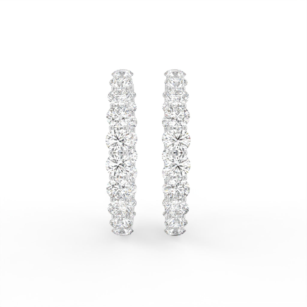 18K Diamond Hoop Earrings — TOP