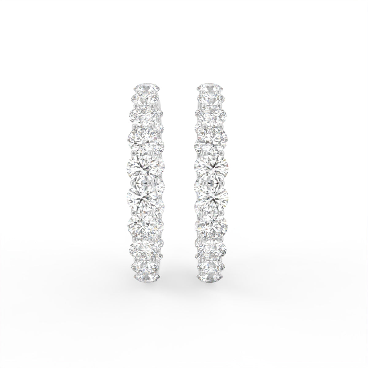 18K Diamond Hoop Earrings — TOP