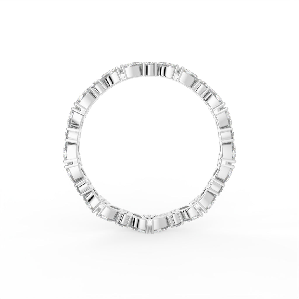18K Full Eternity Round Diamond Ring — FRONT