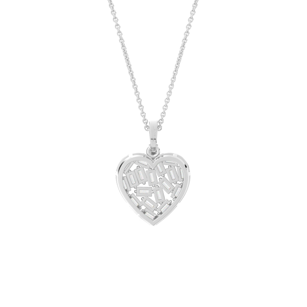 18K Heart Diamond Pendant — BACK