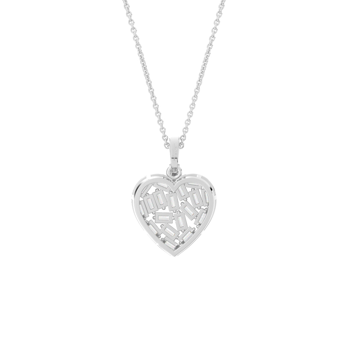 18K Heart Diamond Pendant — BACK