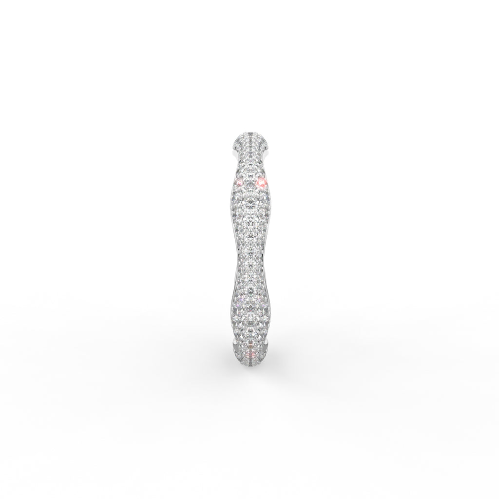 18K Yellow Gold Round Diamond Band Ring — SIDE