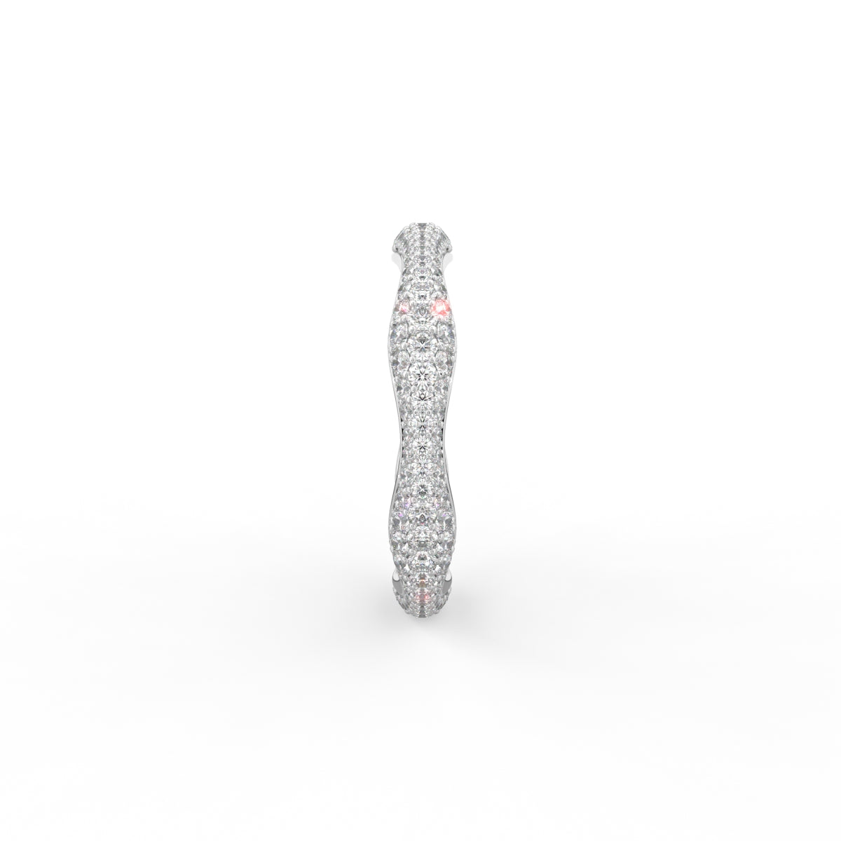 18K Yellow Gold Round Diamond Band Ring — SIDE