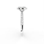 18K Halo Round Diamond Ring — SIDE