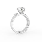 18K Yellow Gold Solitaire Marquise Diamond Ring — 3D VIEW