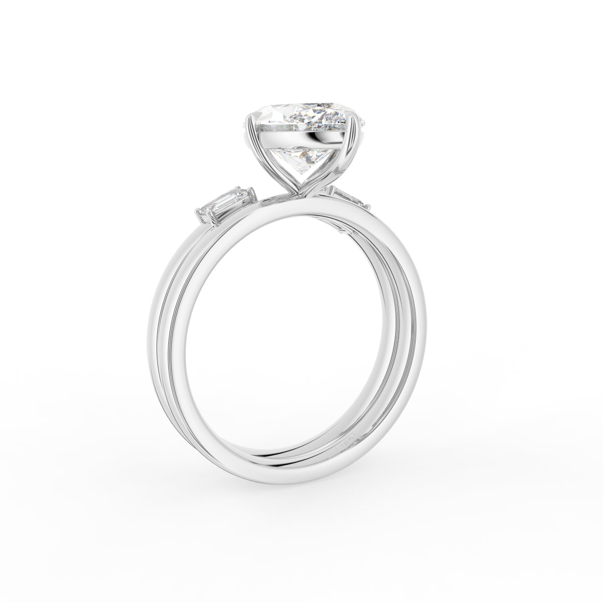 18K Yellow Gold Solitaire Marquise Diamond Ring — 3D VIEW