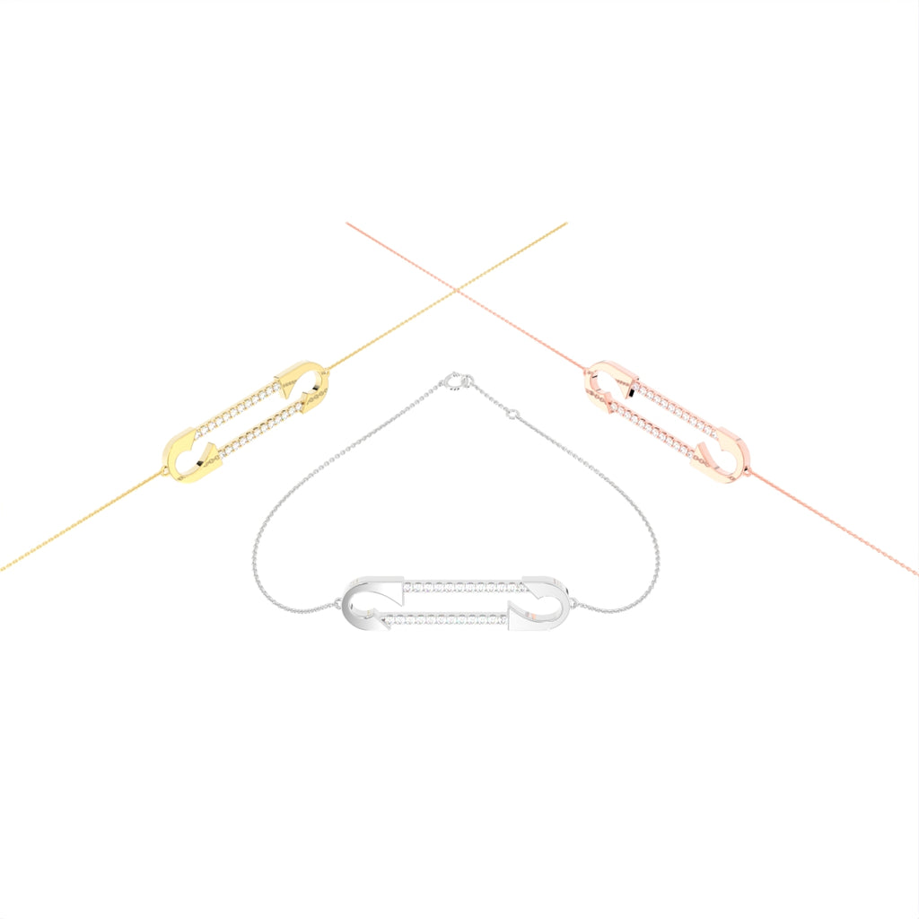 18K Gold Round Diamond Bracelet — 3 COLOR