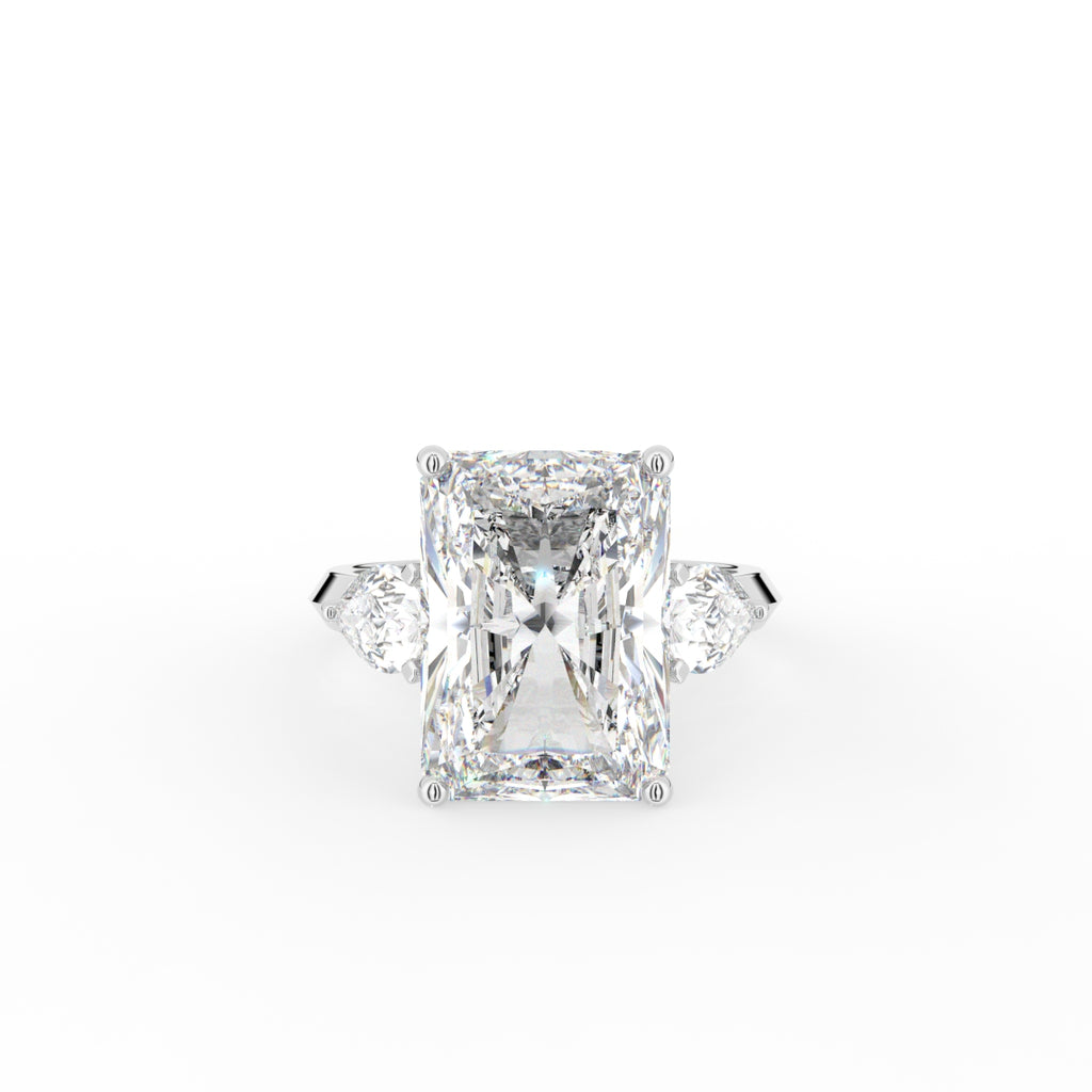 18K Solitaire Radiant Diamond Engagement Ring — TOP
