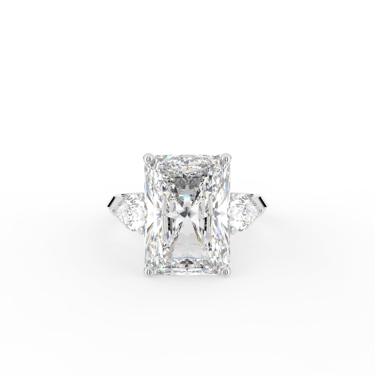 18K Solitaire Radiant Diamond Engagement Ring — TOP