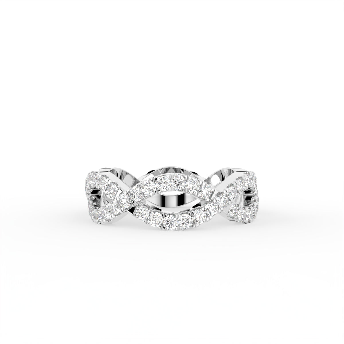 vimg:FJ4824|vimg:FJ4825|14K White Gold Eternity Round Diamond Ring — TOP