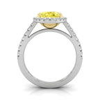 vimg:Z00229|18K Oval Diamond Solitaire Halo Ring — FRONT