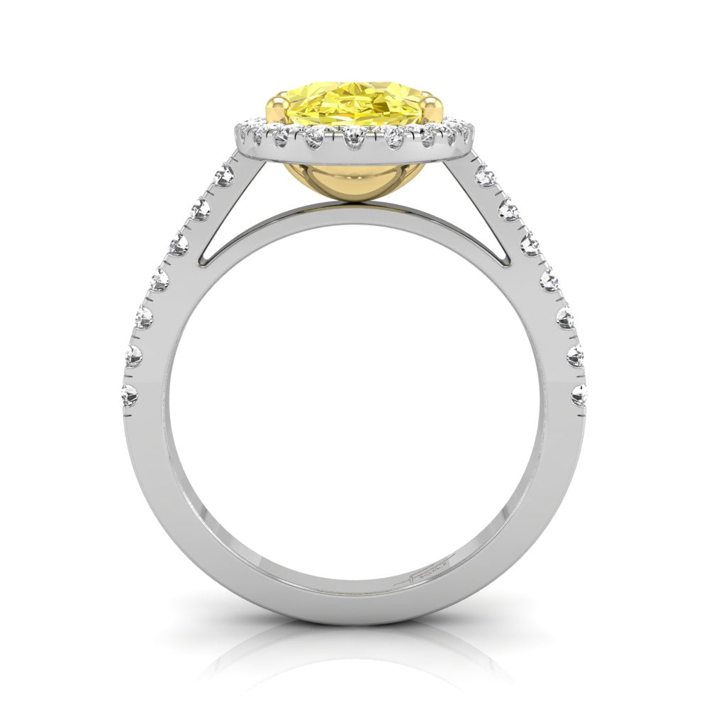 vimg:Z00229|18K Oval Diamond Solitaire Halo Ring — FRONT
