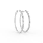 18K Diamond Hoop Earrings — 3D VIEW