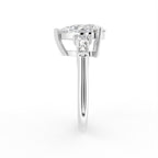 18K Bespoke Pear Baguette Diamond Ring — SIDE