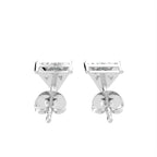 18K Triangle Solitaire Diamond Earrings — BACK