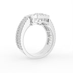 18K Halo Emerald Diamond Engagement Ring — 3D VIEW