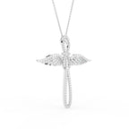vimg:FJ6491|vimg:FJ6492|18K White Gold Cross Round Diamond Pendant — 3D VIEW