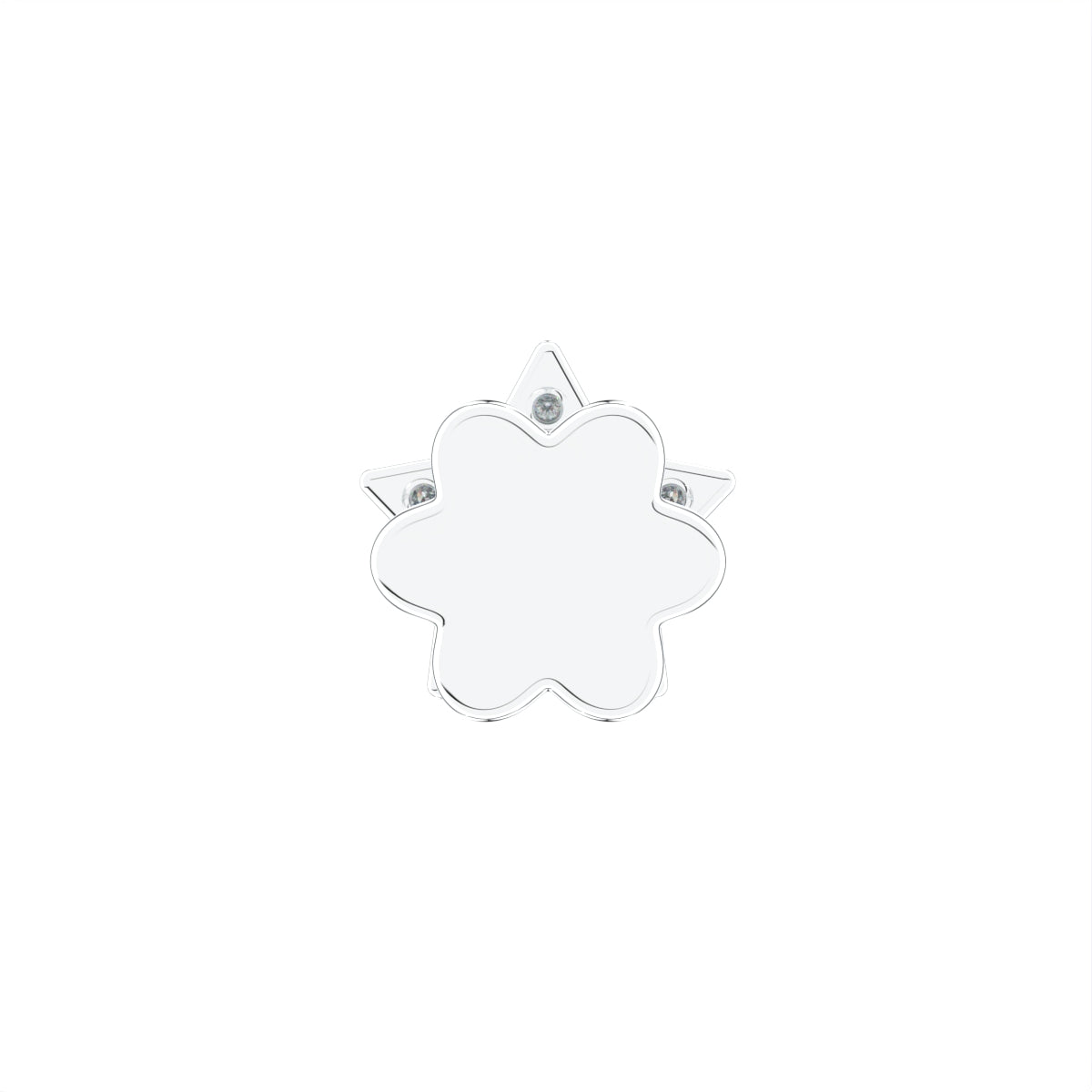 14K Star Round Diamond Piercing Earrings — BACK