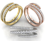 18K Bespoke Round Diamond Band Ring — 3 COLOR