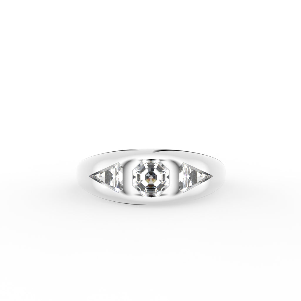 vimg:FJ6781|vimg:FJ6840|18K Yellow Gold Bespoke Octagon Diamond Ring — TOP