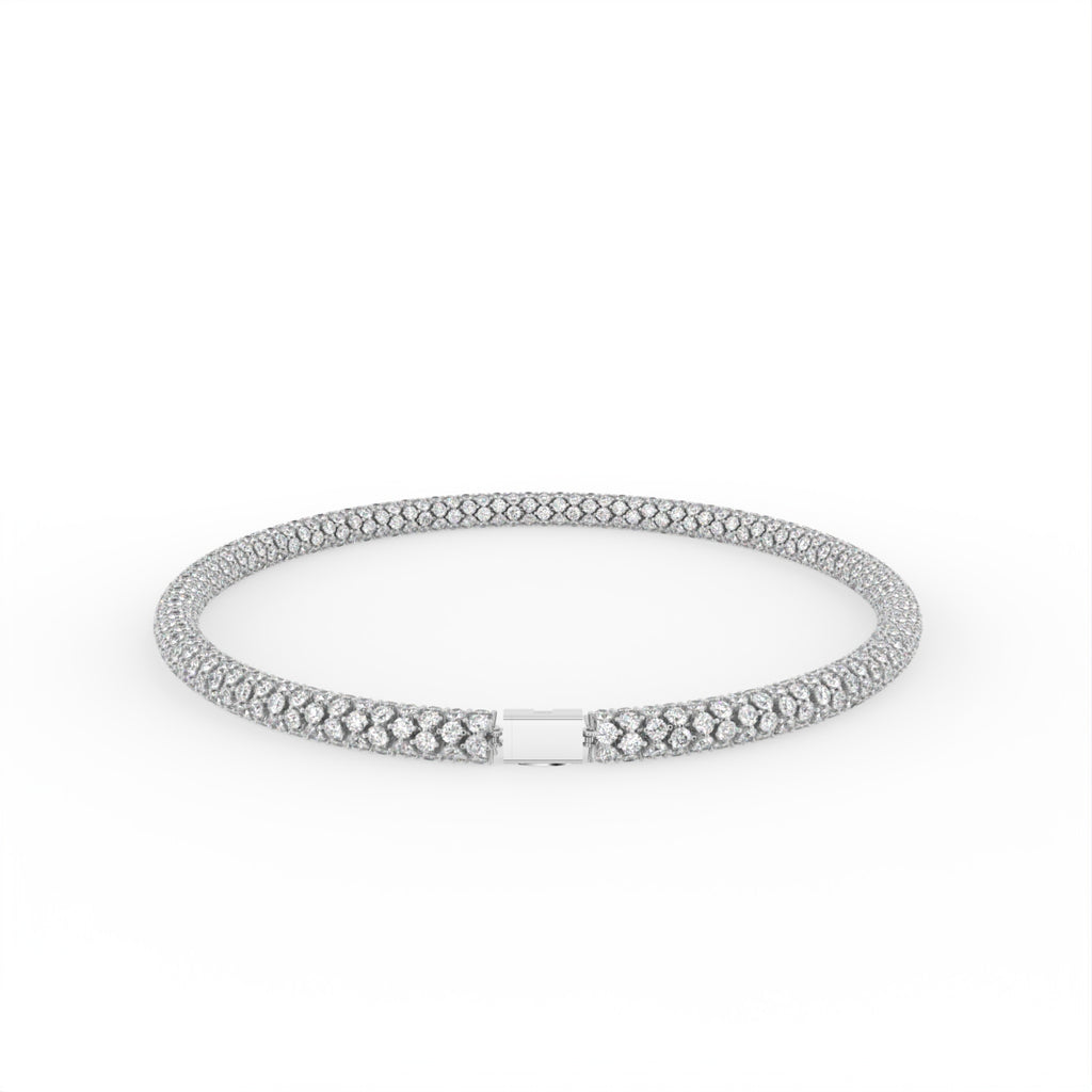Sterling Silver Diamond Bracelet — FRONT/BACK