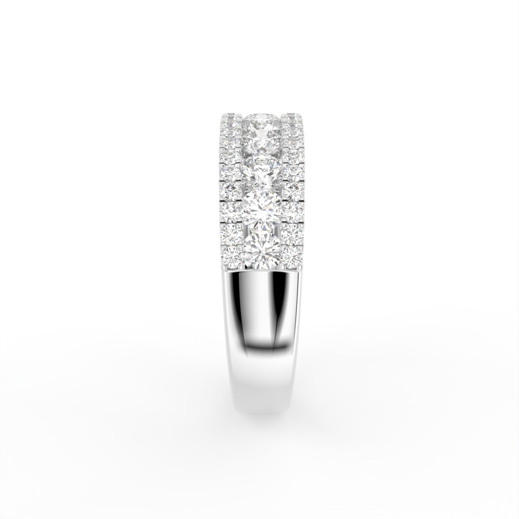 18K White Gold Eternity Round Diamond Ring — SIDE