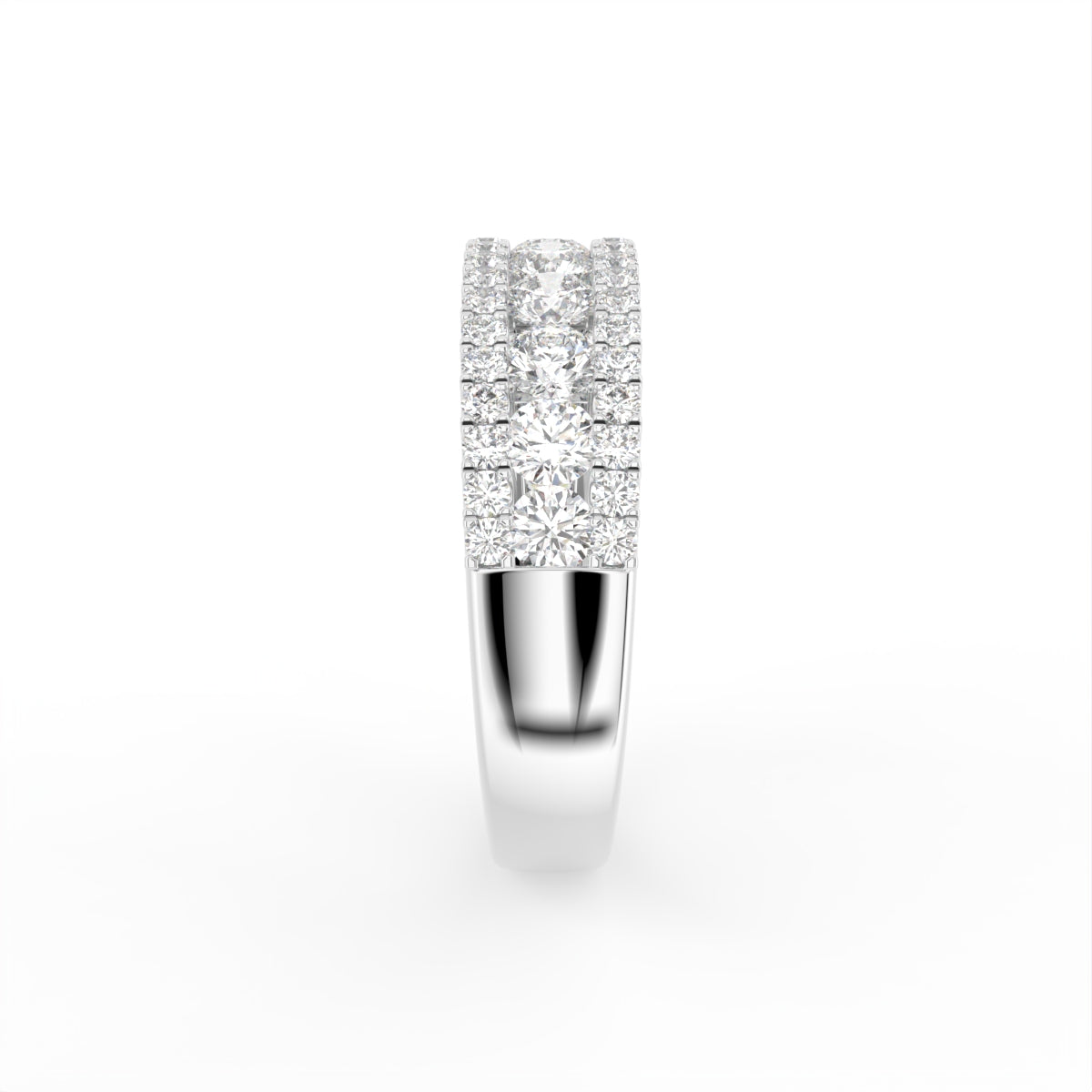 18K White Gold Eternity Round Diamond Ring — SIDE