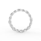 18K Yellow Gold Round Chain Link Diamond Ring — FRONT