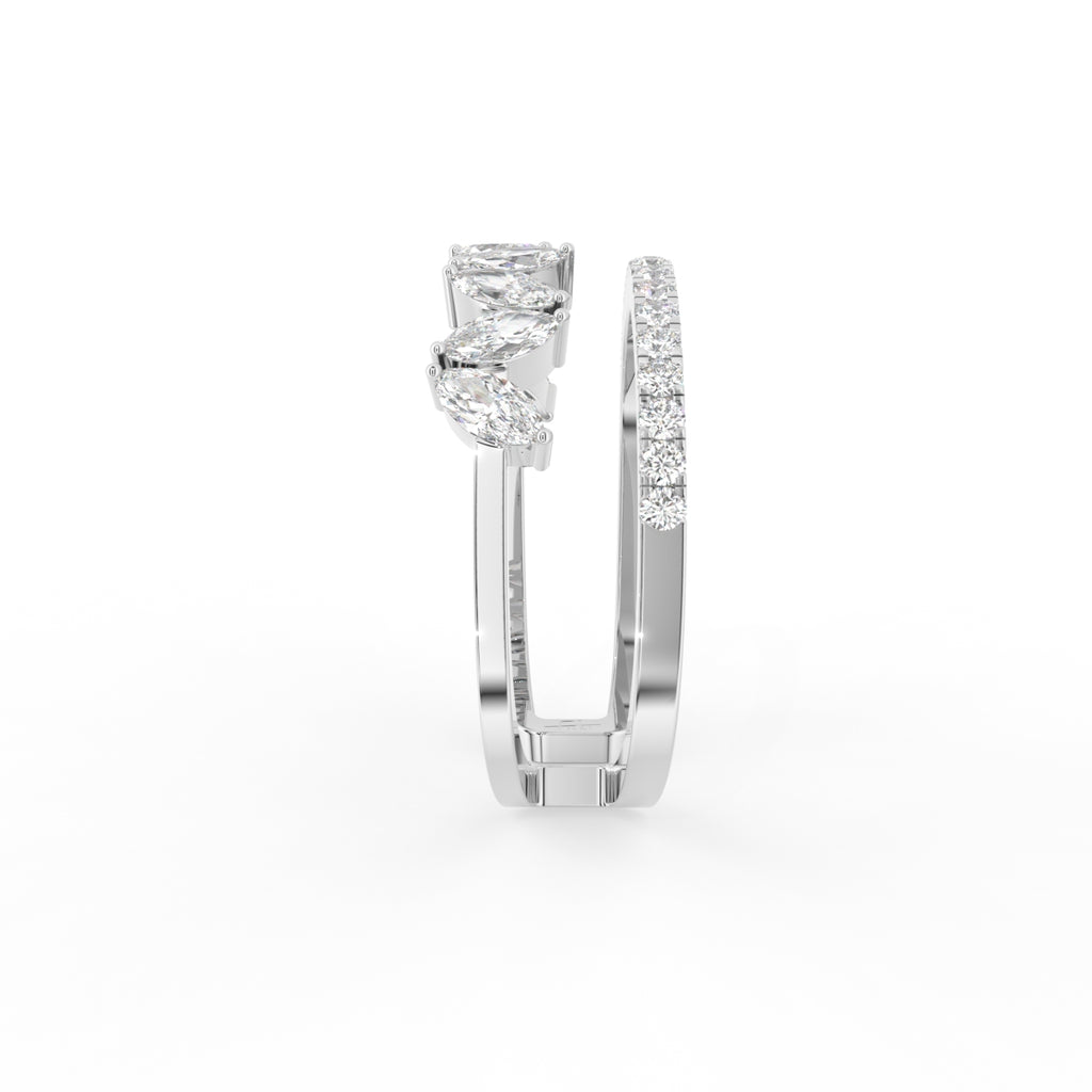 18K Bespoke Marquise Diamond Ring — SIDE