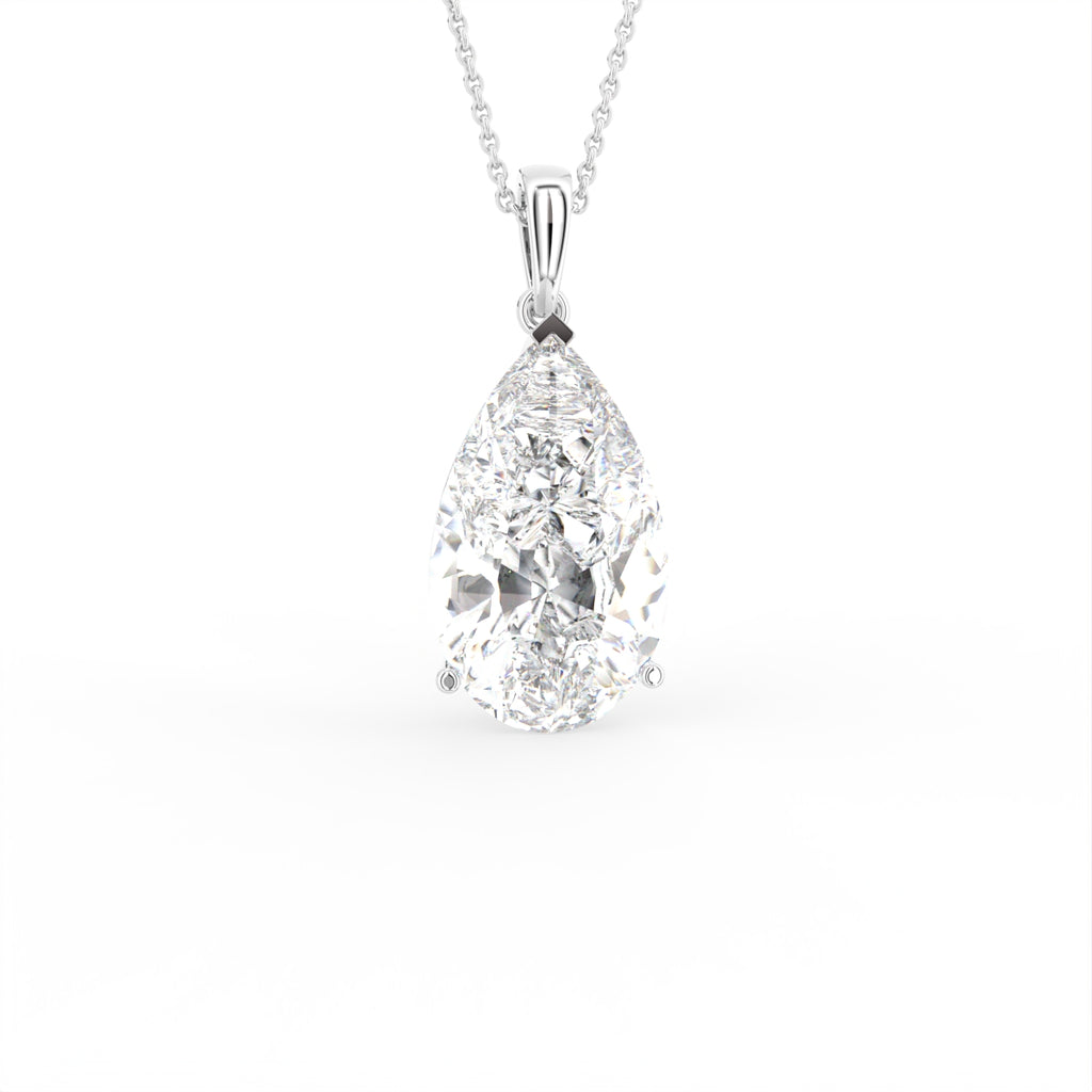 18K Pear Diamond Pendant — 3D VIEW