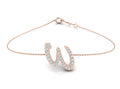 18K Rose Gold Alphabet Round Diamond Bracelet — TOP