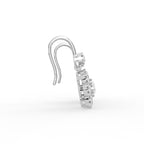 14K White Gold Floral Diamond Earrings — SIDE VIEW