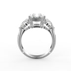 18K Trilogy Radiant Diamond Engagement Ring — FRONT