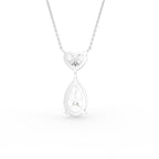 18K Heart Pear Diamond Pendant — BACK
