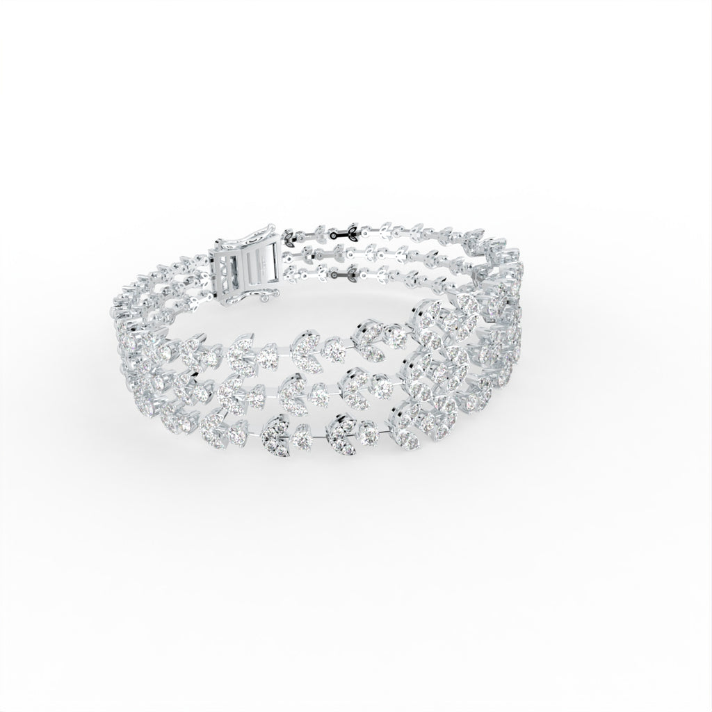 18K Bespoke Pave Diamond Bracelet — 3D VIEW