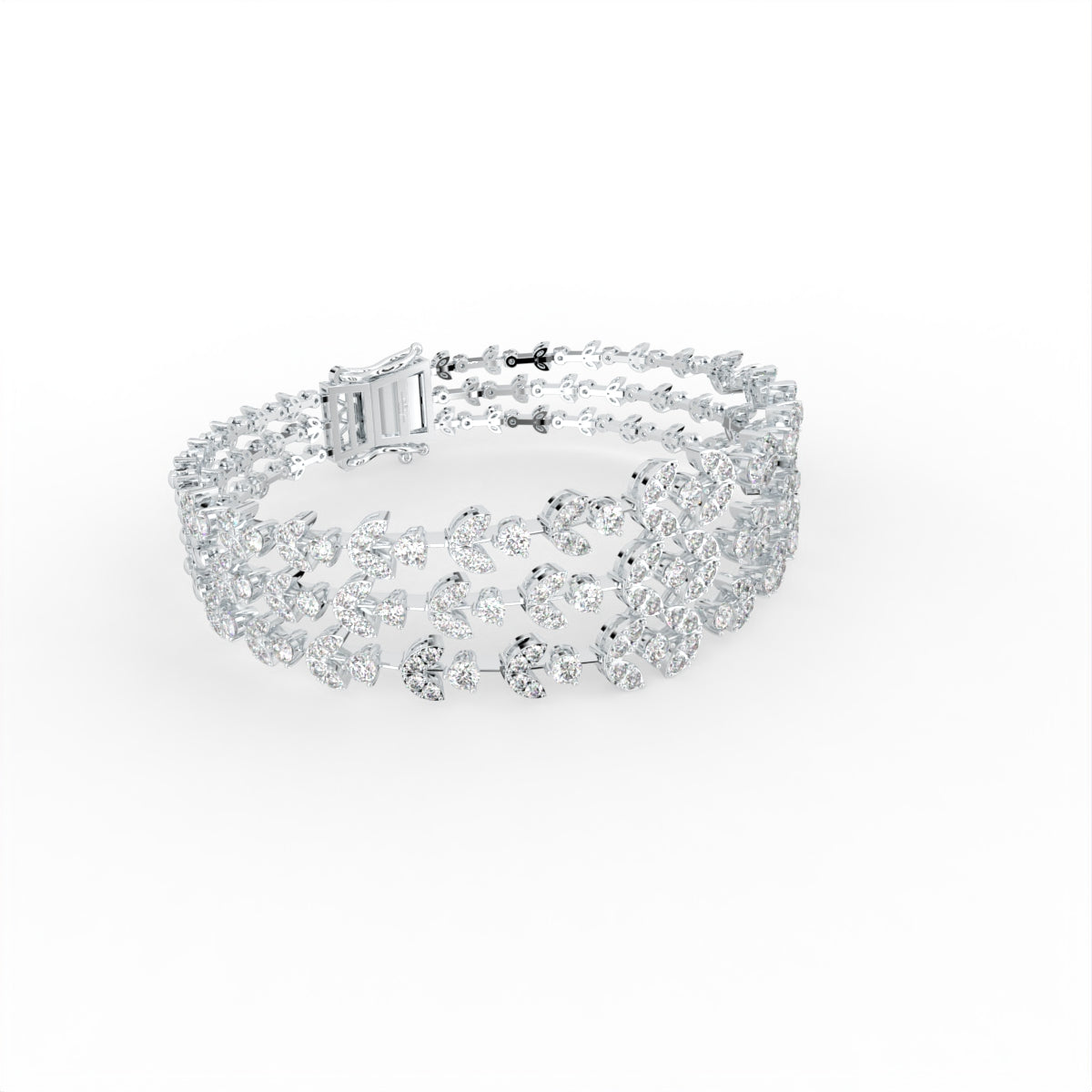18K Bespoke Pave Diamond Bracelet — 3D VIEW