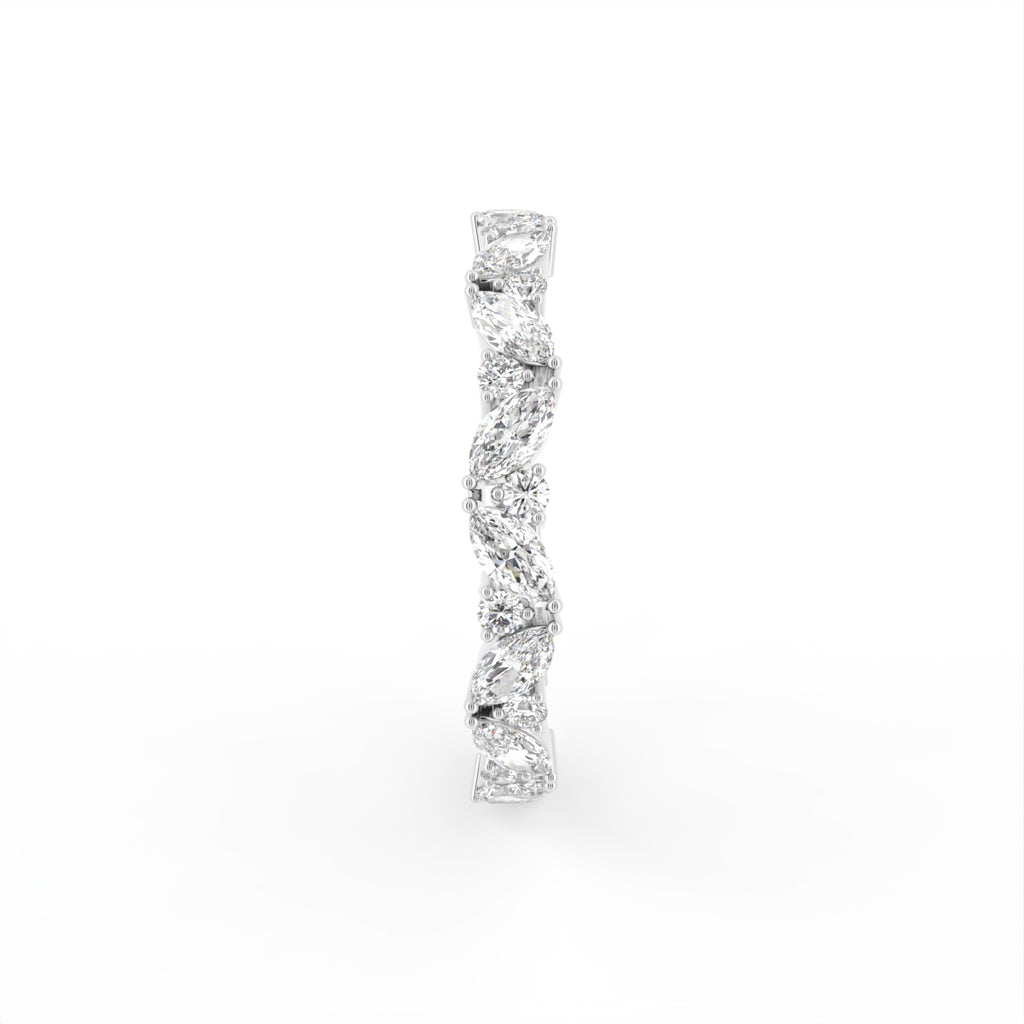 18K Full Eternity Round Diamond Ring — SIDE
